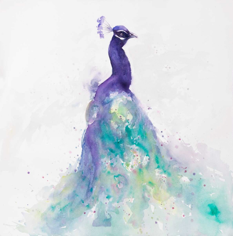 Wall art: Abstract Peacock in Watercolor, by Atelier B Art Studio