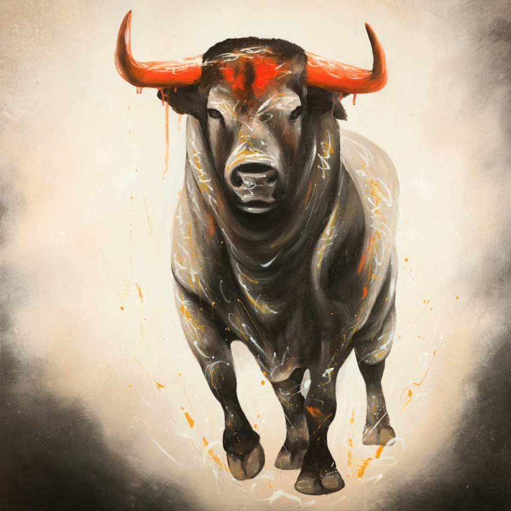 Wall art: Monochrome Bull, by Atelier B Art Studio