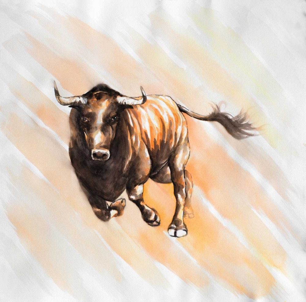 Wall art: Bull Run in Watercolor, by Atelier B Art Studio