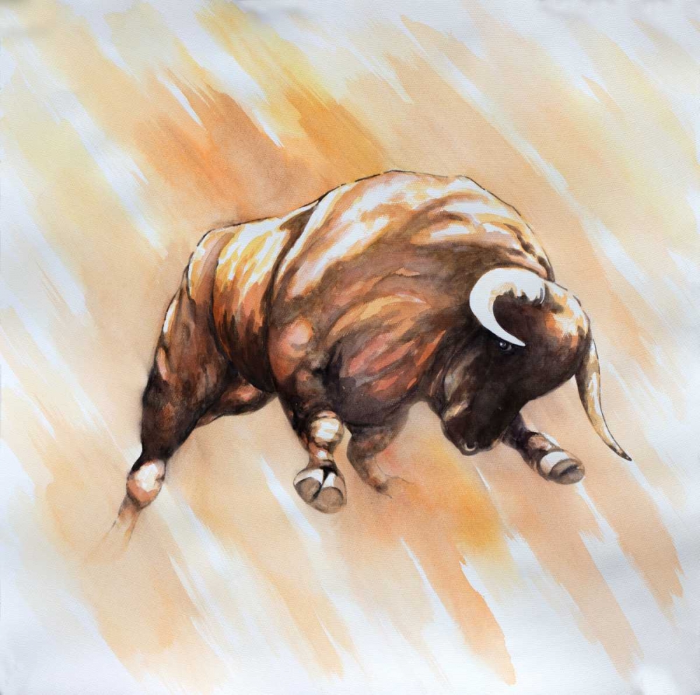 Wall Art Painting id:174686, Name: Bull to Attack, Artist: Atelier B Art Studio