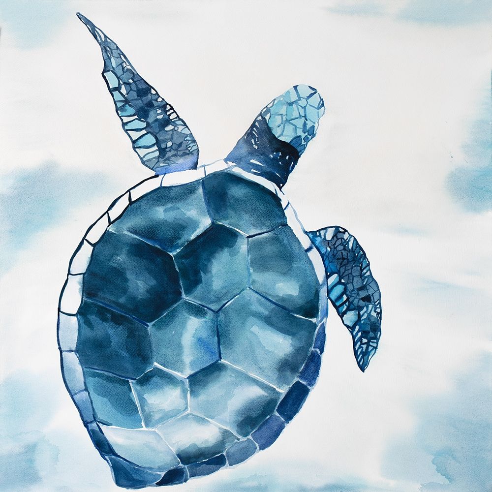 Art Print: Overhead View of a Swimming Turtle