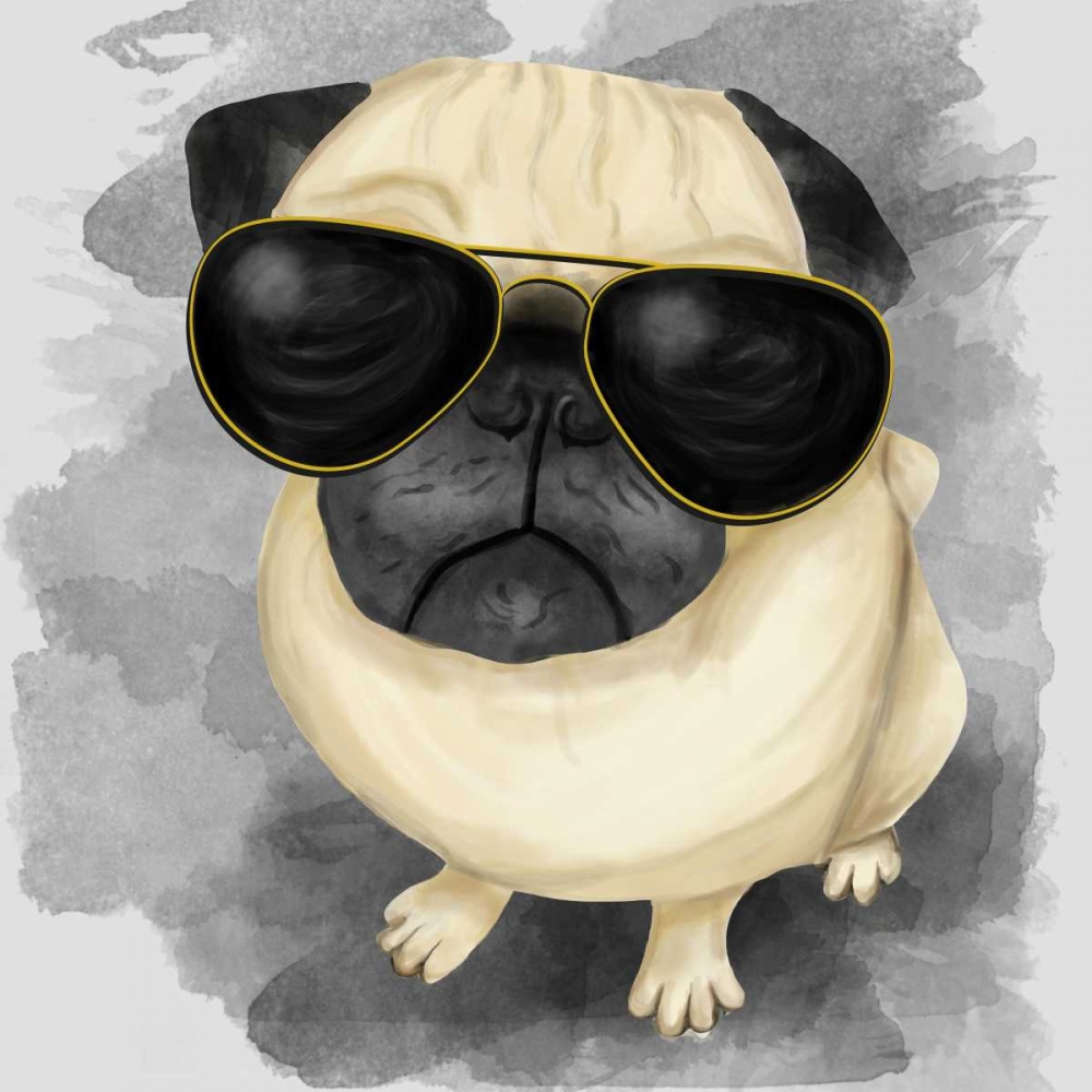 Wall Art Painting id:150807, Name: Pug with Sunglasses, Artist: Atelier B Art Studio