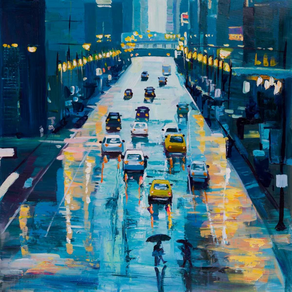 Wall Art Painting id:150898, Name: Rainy Streets of New York, Artist: Atelier B Art Studio
