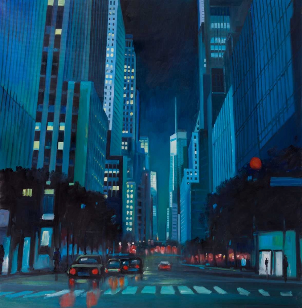Wall Art Painting id:150899, Name: Evening in Manhattan, New-York, Artist: Atelier B Art Studio