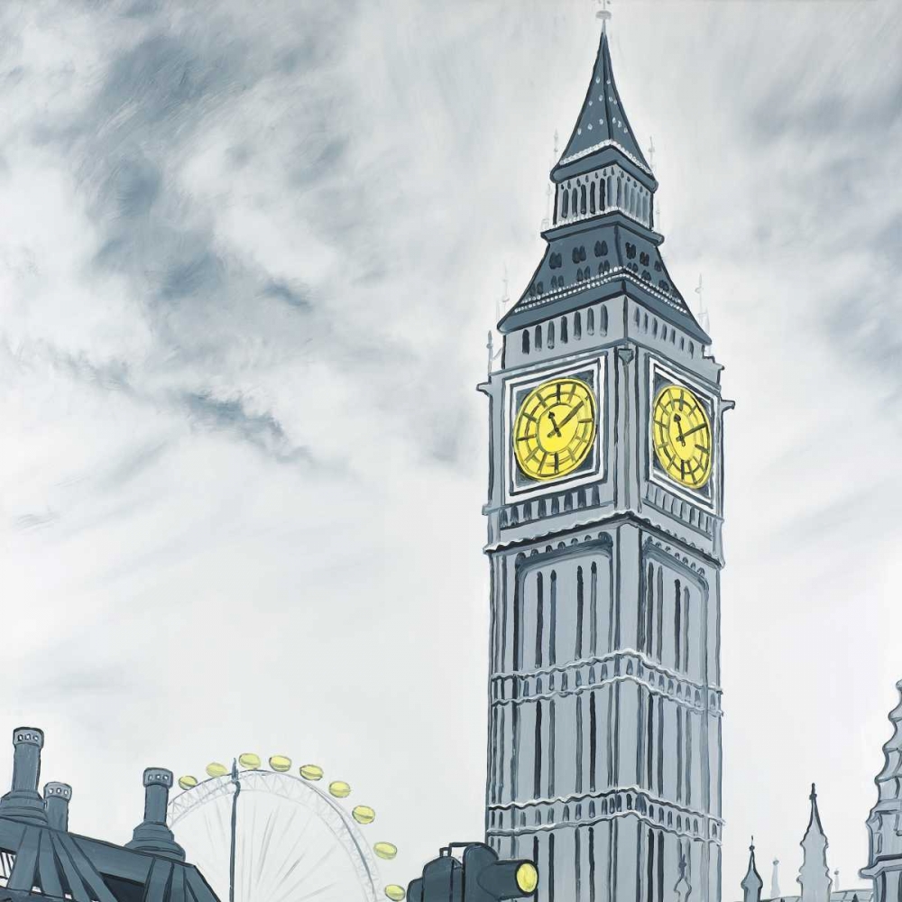 Art Print: Outline of Big Ben in London