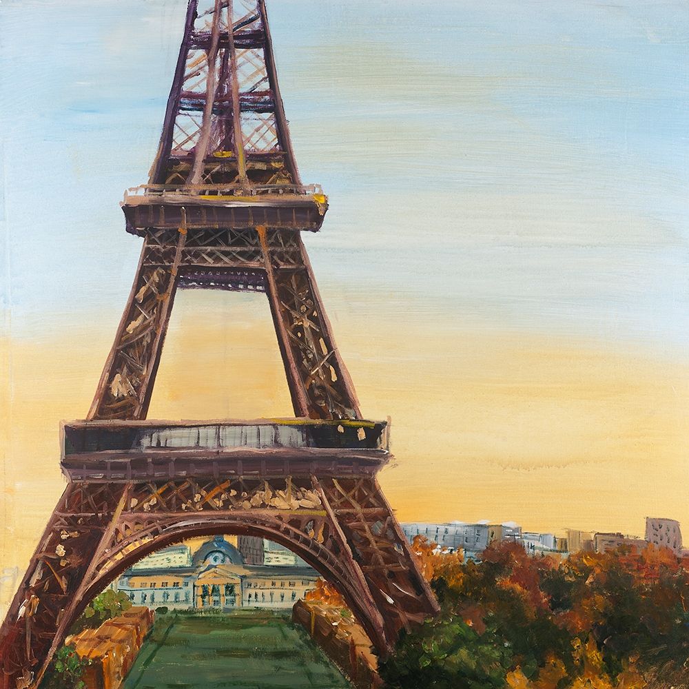 Art Print: Eiffel Tower by Dawn Oil Painting Paint