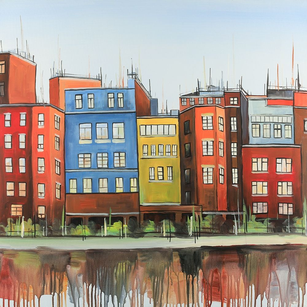 Wall Art Painting id:194003, Name: Boston Colorful Buildings, Artist: Atelier B Art Studio