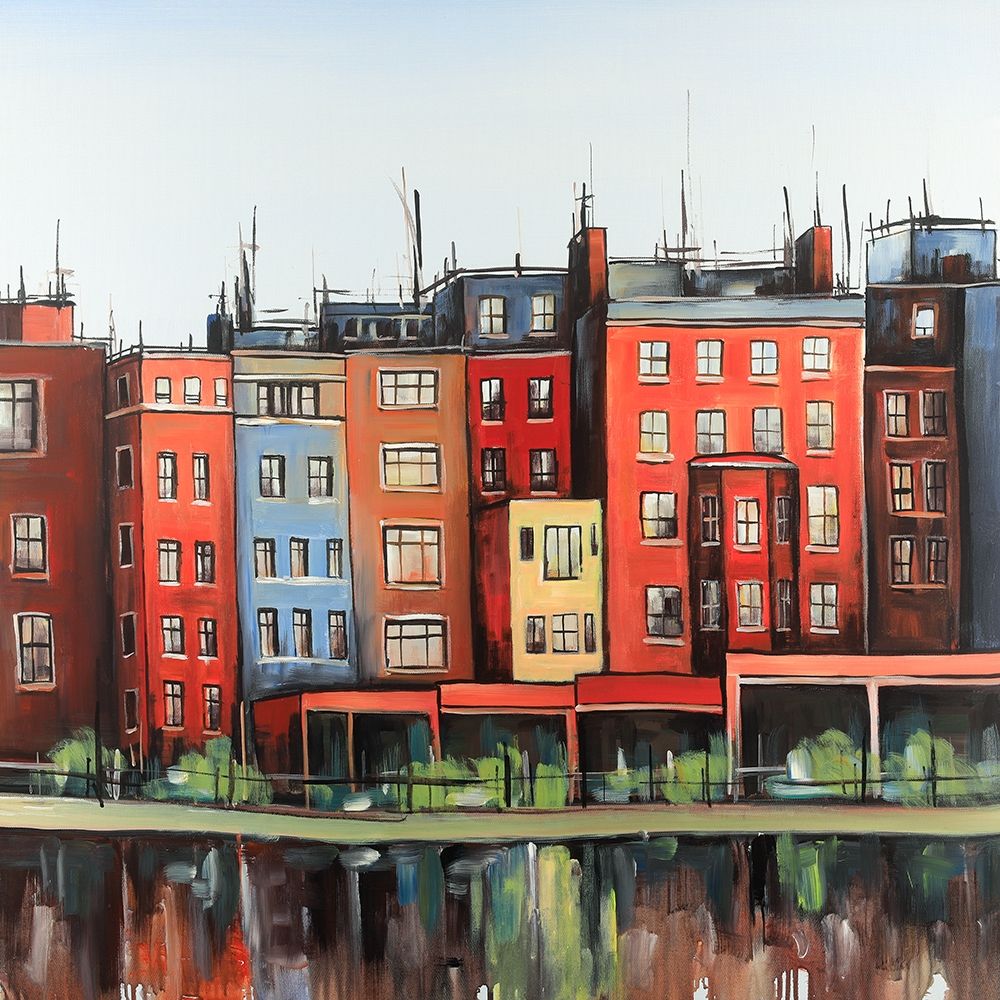 Wall Art Painting id:194004, Name: Boston Fall Colors Buildings, Artist: Atelier B Art Studio