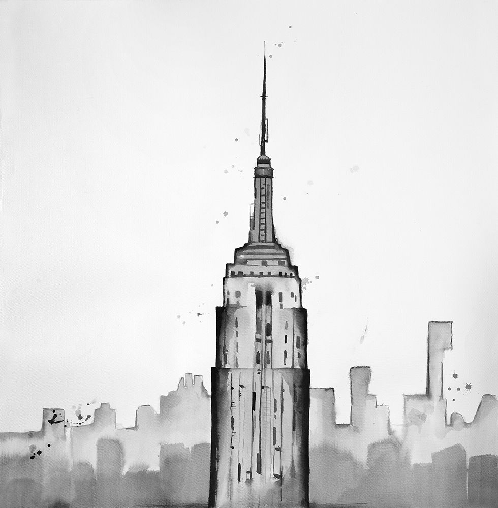 Wall Art Painting id:194007, Name: Grayscale Empire State Building, Artist: Atelier B Art Studio