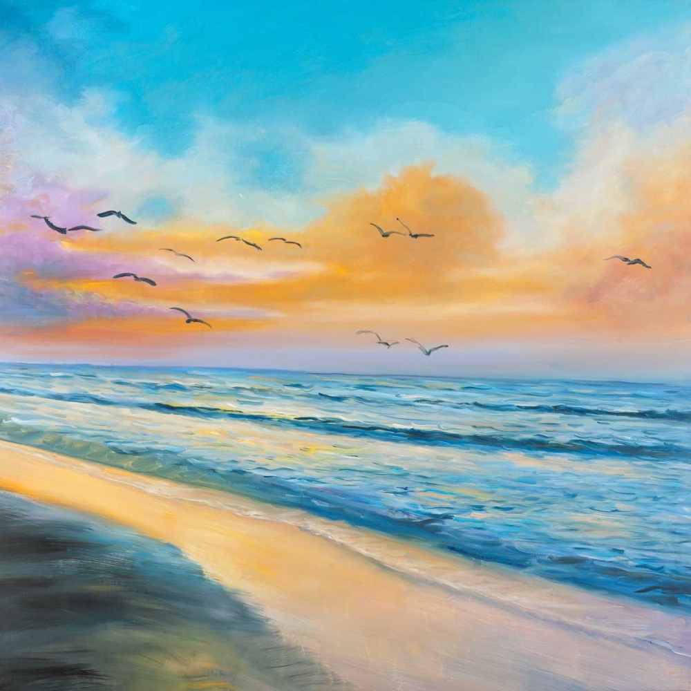 Wall Art Painting id:163027, Name: Tropical Sunset, Artist: Atelier B Art Studio