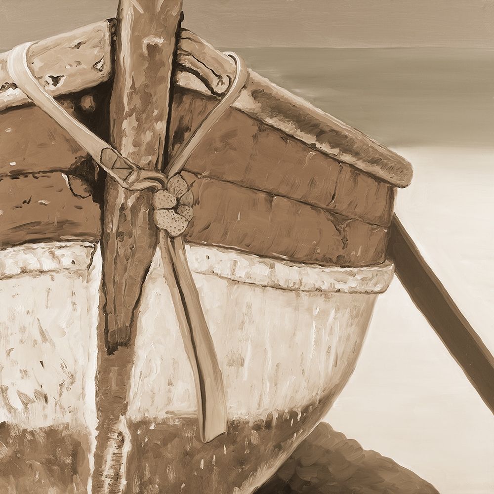 Wall Art Painting id:307298, Name: Tied up rowing boat, Artist: Atelier B Art Studio