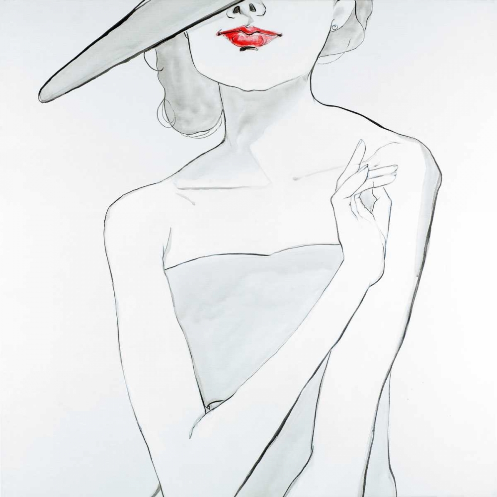 Wall art: Woman with Hat, by Atelier B Art Studio