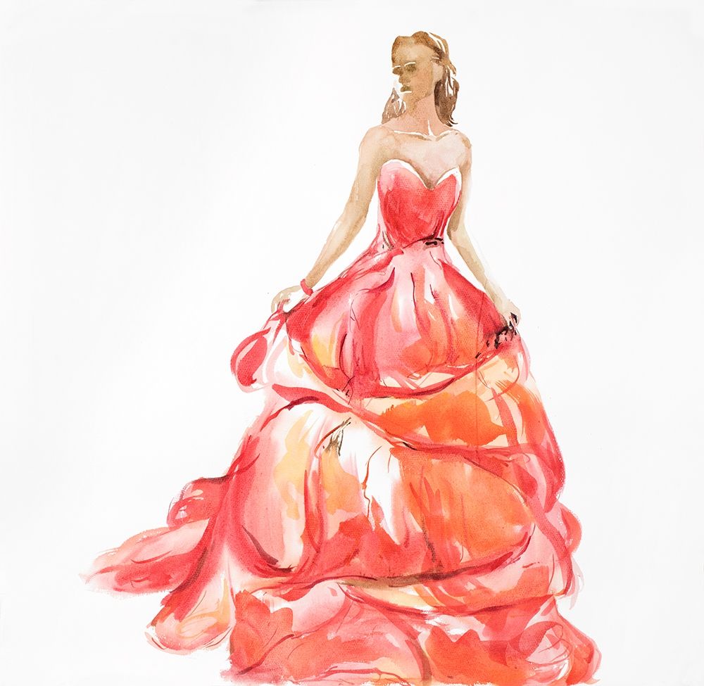 Art Print: BEAUTIFUL RED PROM DRESS