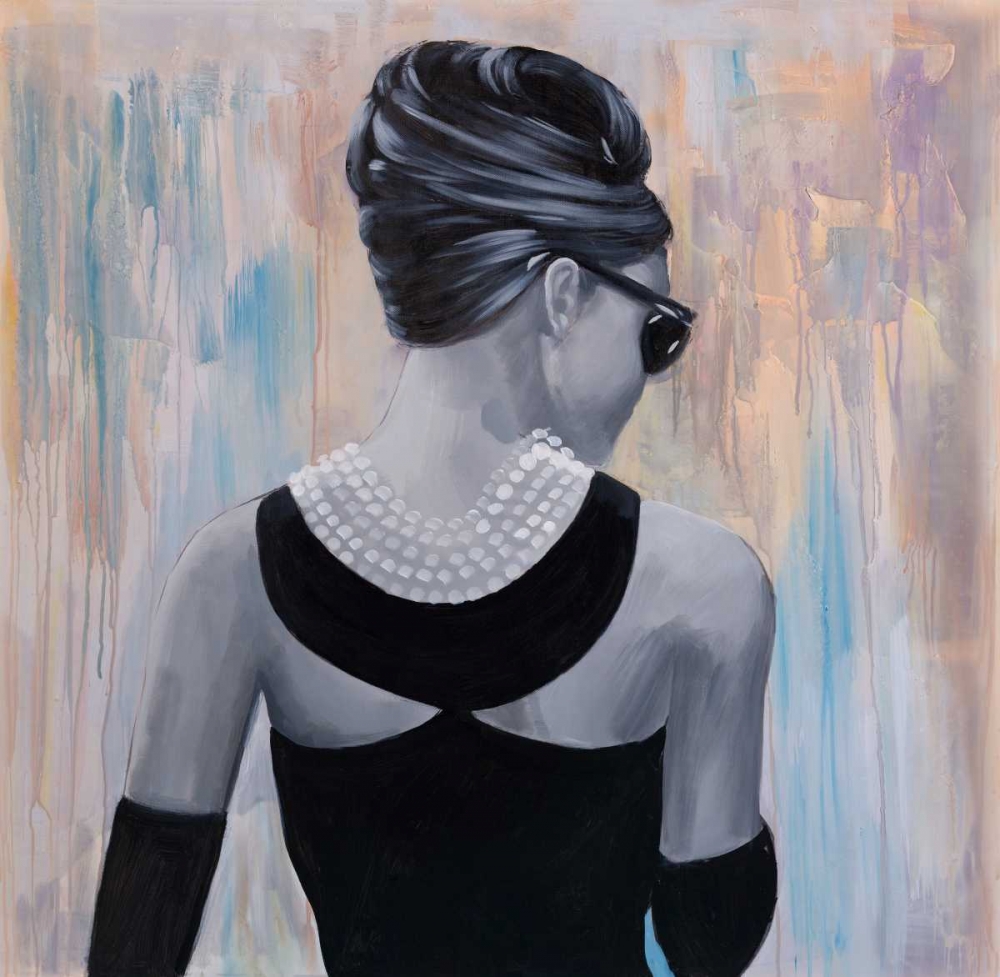Art Print: Audrey Hepburn Abstract Style Back View