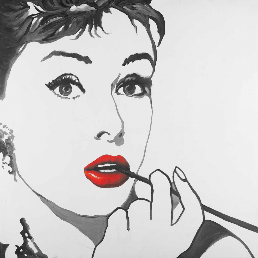 Wall art: Audrey Hepburn Outline Style, by Atelier B Art Studio