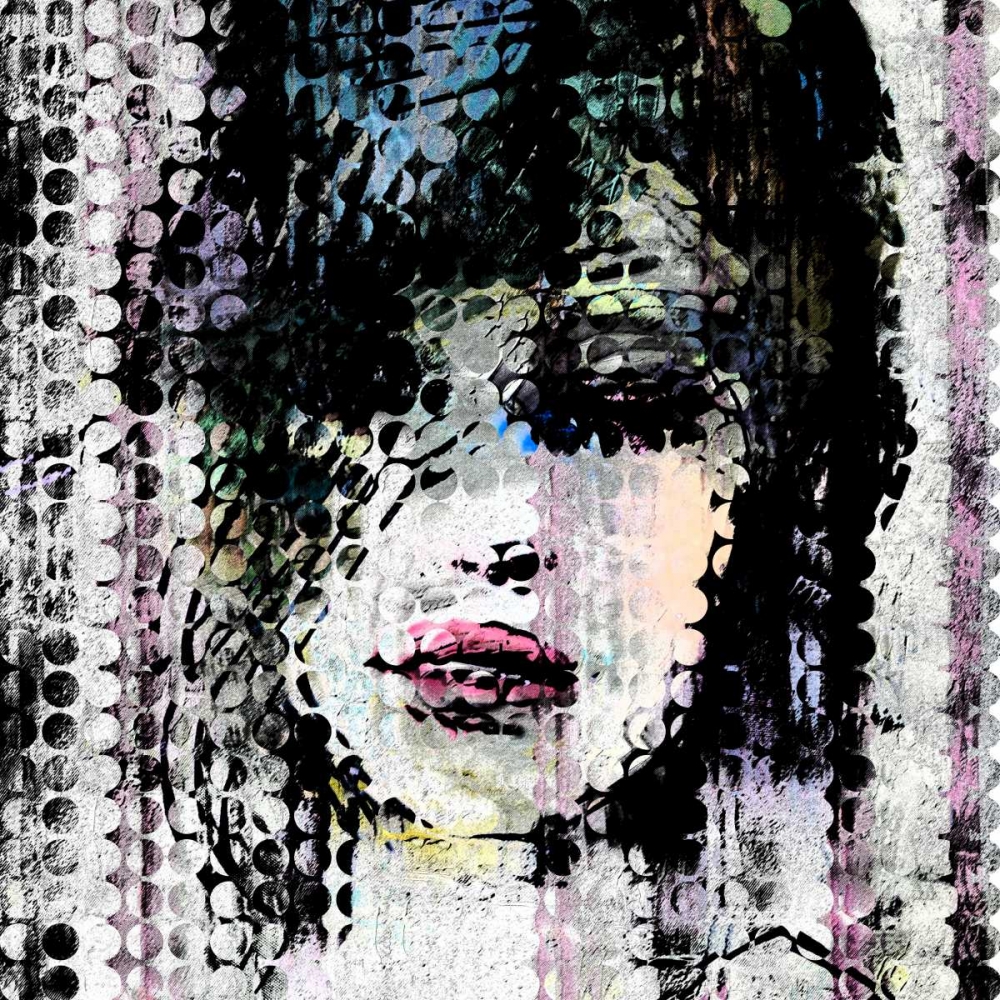 Wall Art Painting id:150967, Name: Abstract Colorful Woman Face made from Dots, Artist: Atelier B Art Studio