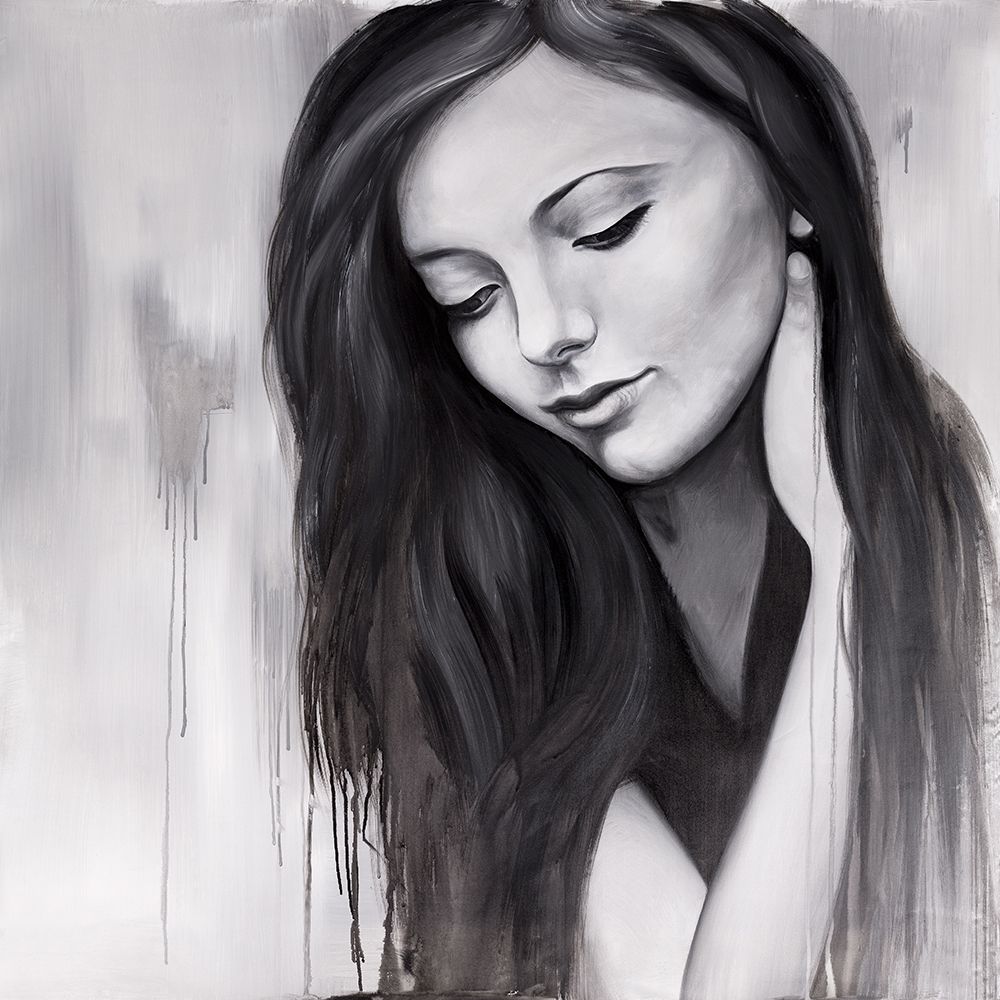 Wall art: REALISTIC WOMAN PORTRAIT, by Atelier B Art Studio