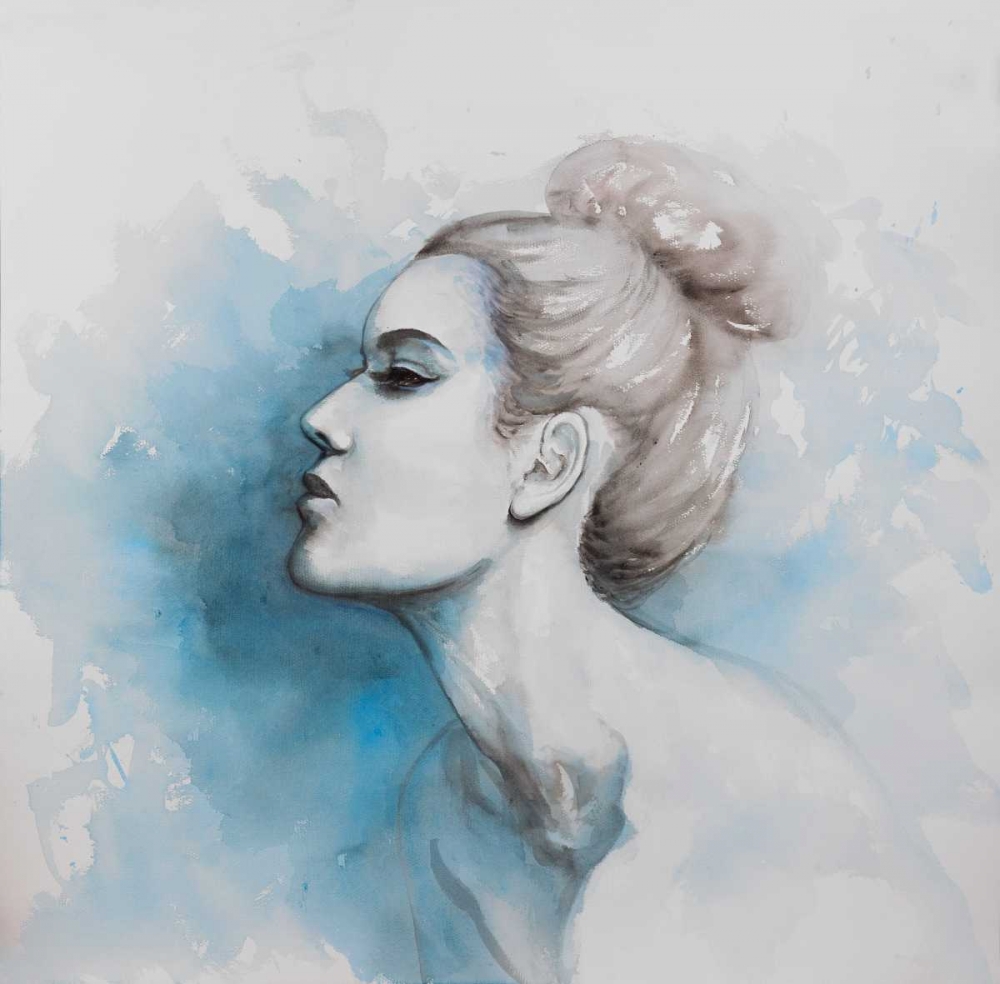 Wall Art Painting id:150972, Name: Watercolor Abstract Girl Profile View, Artist: Atelier B Art Studio