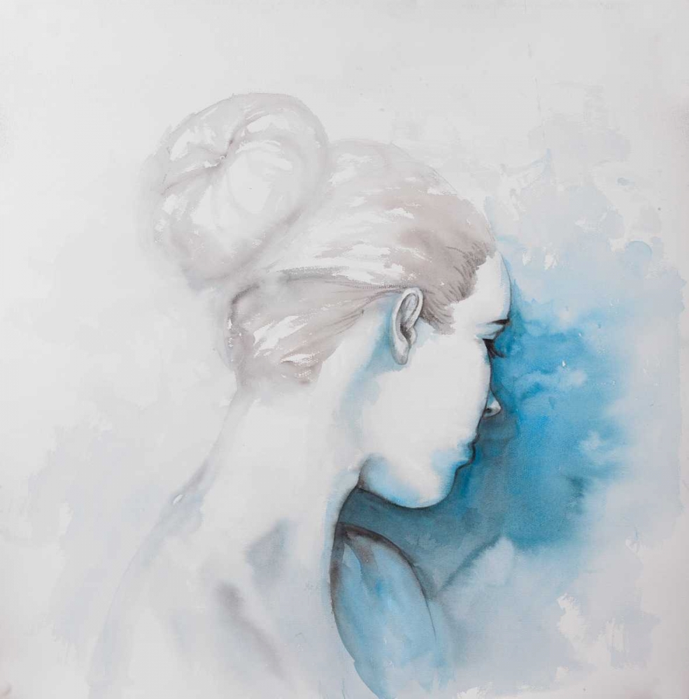 Wall Art Painting id:150973, Name: Watercolor Abstract Girl with Hair Bun, Artist: Atelier B Art Studio