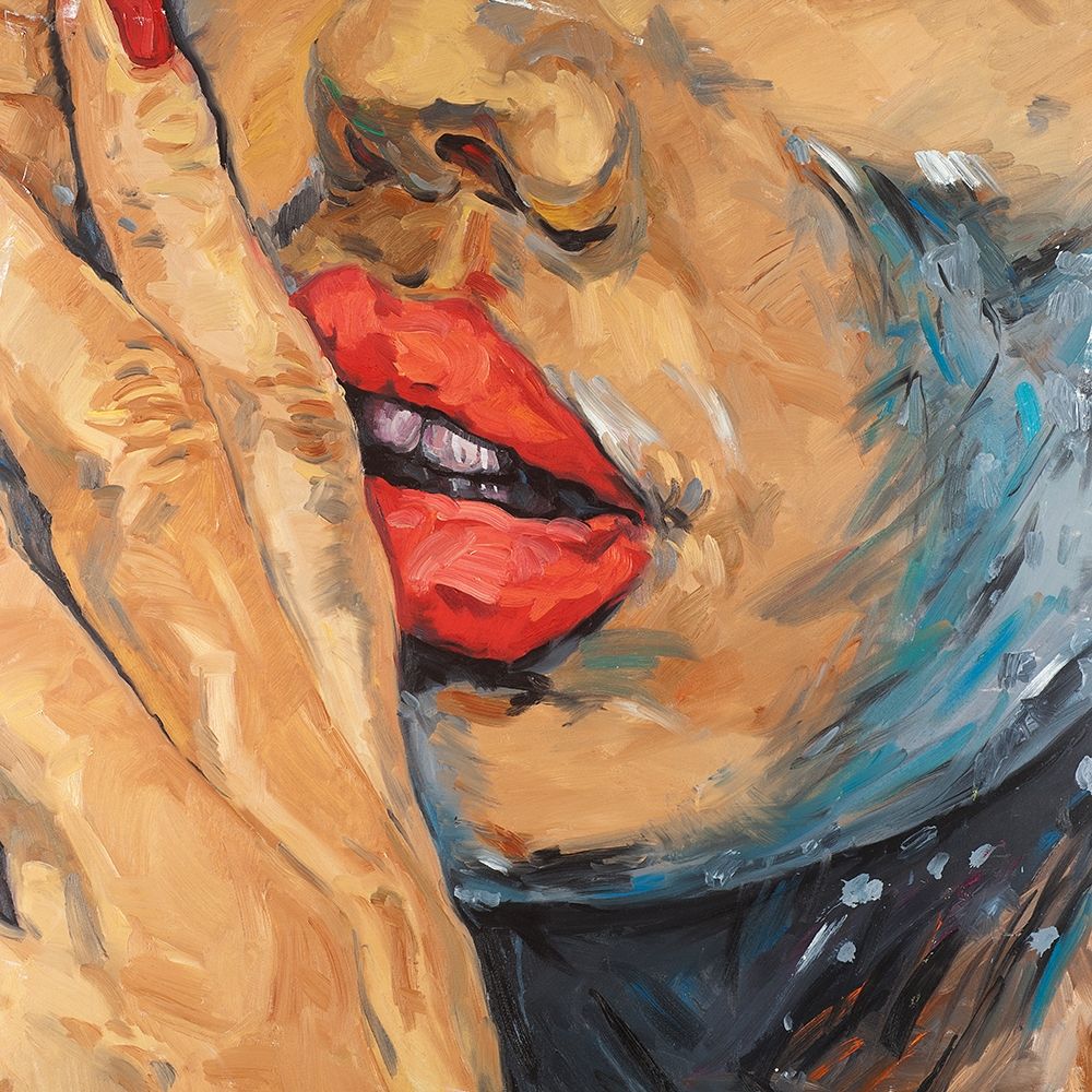 Wall art: Shushing Lips Closeup, by Atelier B Art Studio