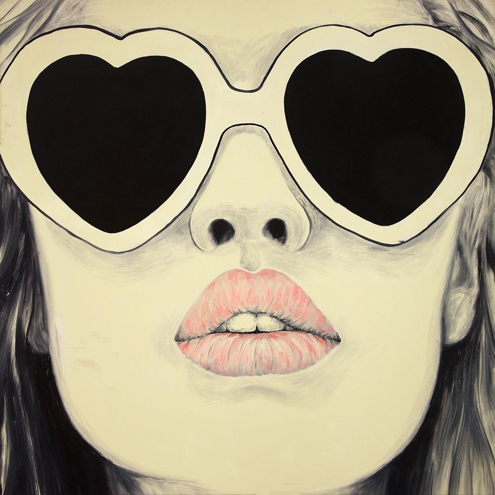 Wall art: YOUNG LADY WITH GLASSES, by Atelier B Art Studio