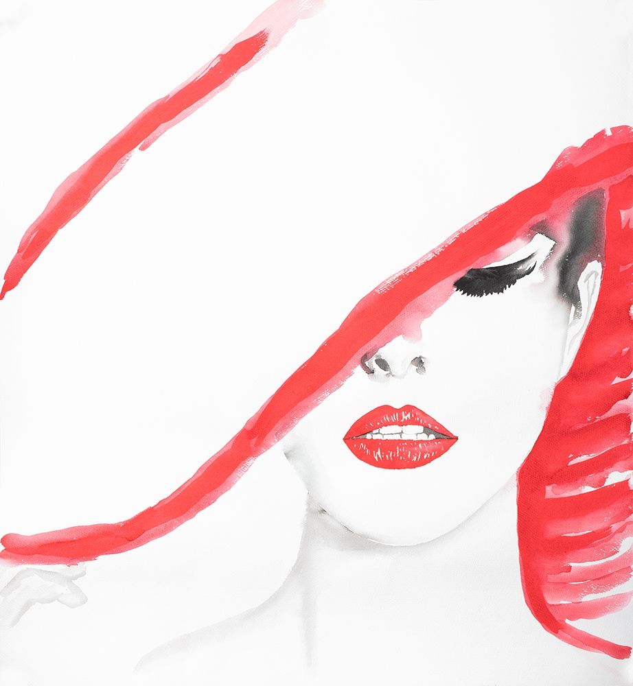 Art Print: WOMAN WITH A SUMMER HAT