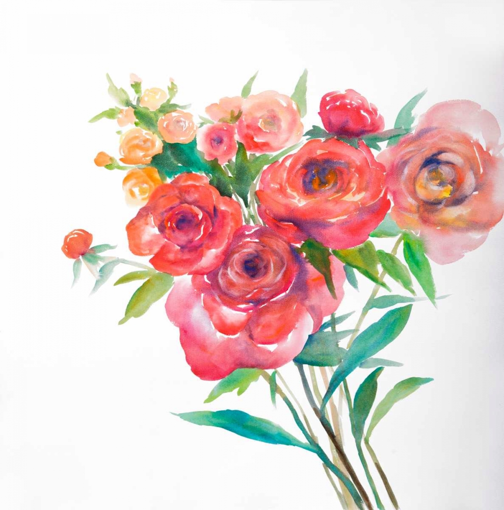 Wall Art Painting id:163055, Name: Watercolor Bouquet of Flowers, Artist: Atelier B Art Studio