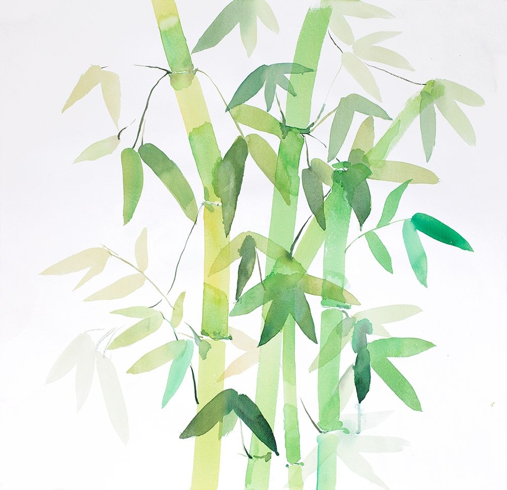 Wall Art Painting id:212162, Name: WATERCOLOR BAMBOO WITH LEAVES, Artist: Atelier B Art Studio