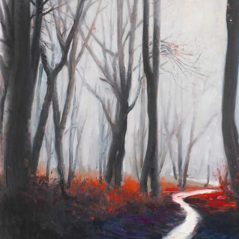 Art Print: Mysterious Forest with a Stream