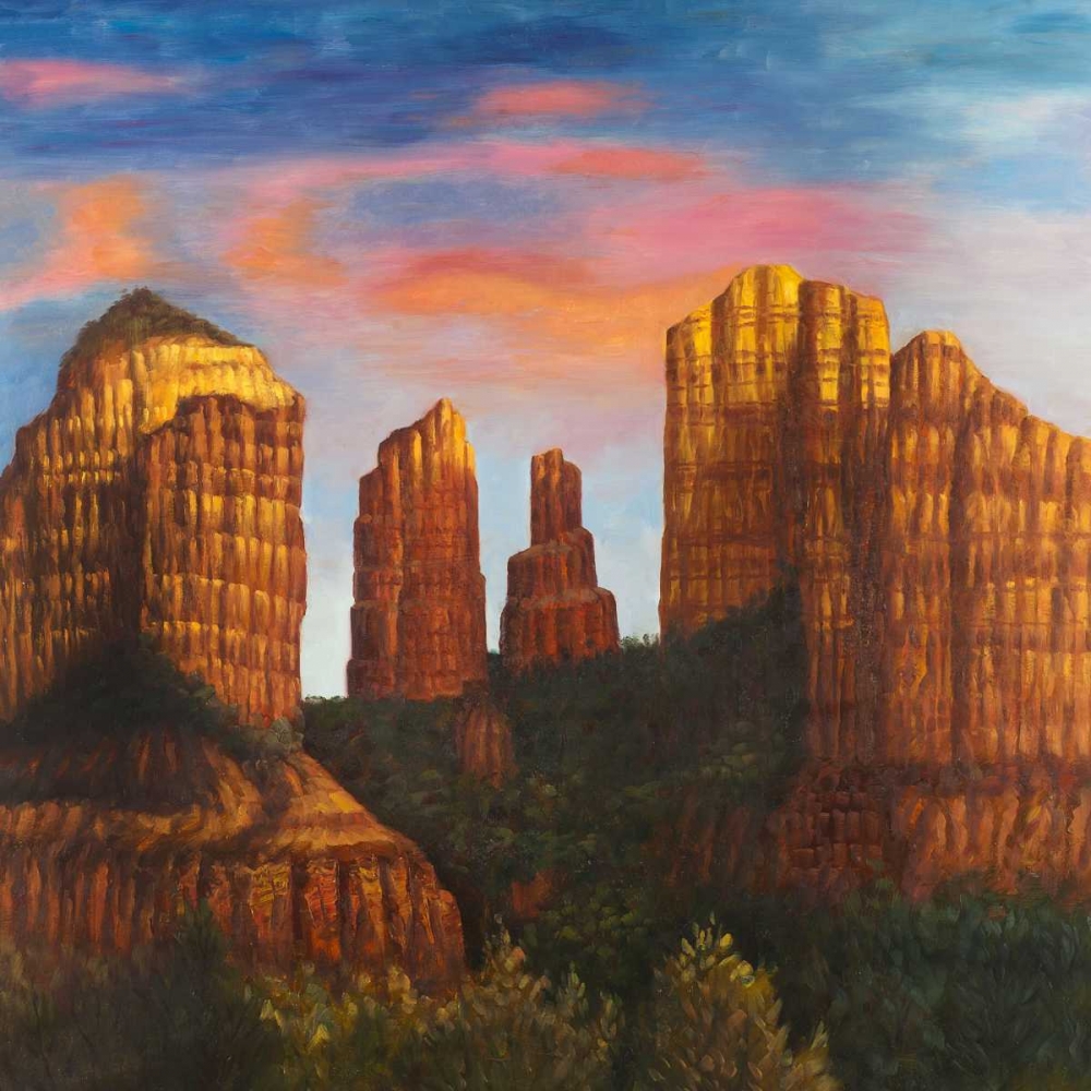 Wall Art Painting id:150989, Name: Cathedral Rock in Arizona, Artist: Atelier B Art Studio