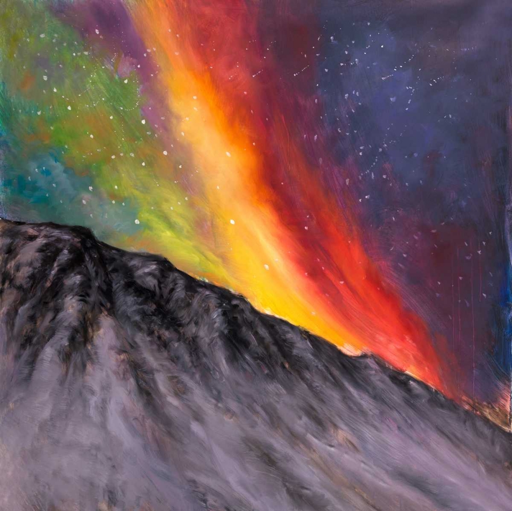 Wall art: Aurora Borealis in the Mountain, by Atelier B Art Studio