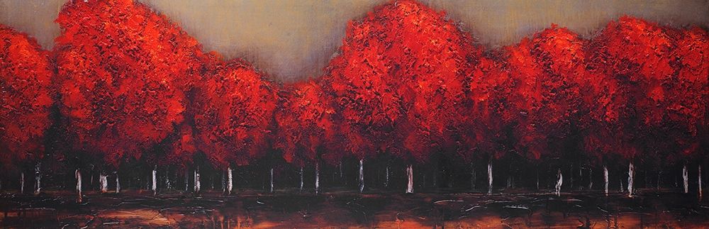 Wall art: RED TREES BY A DARK DAY, by Atelier B Art Studio