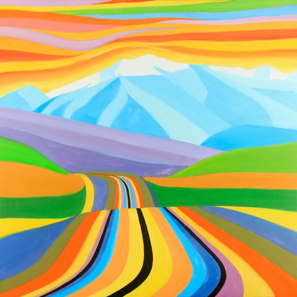 Art Print: Mountain Road Multicolored