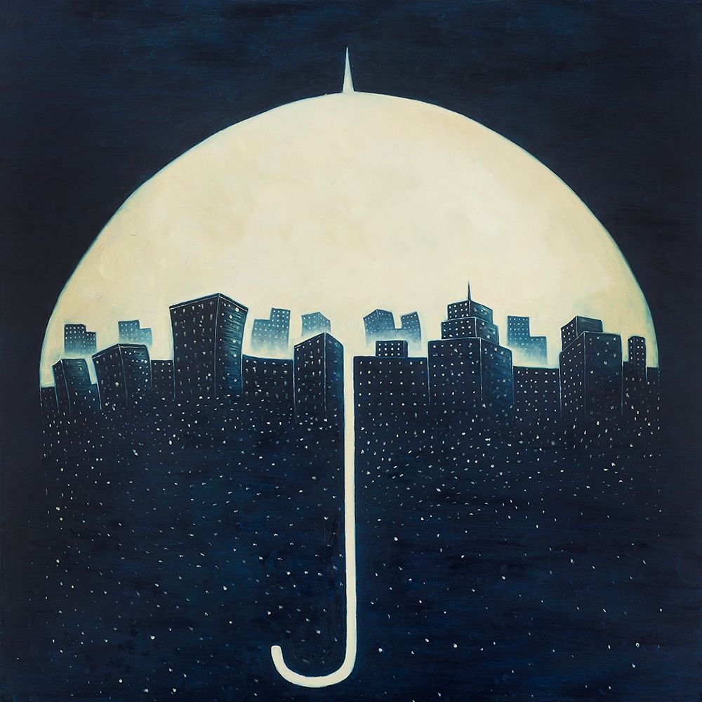 Wall art: A CITY UNDER A UMBRELLAS, by Atelier B Art Studio