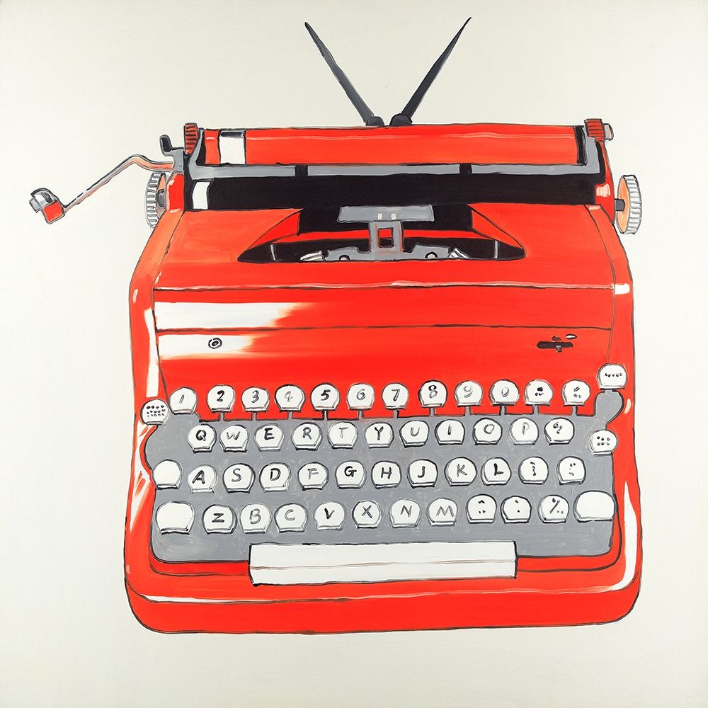 Wall art: Red Typewritter Machine, by Atelier B Art Studio