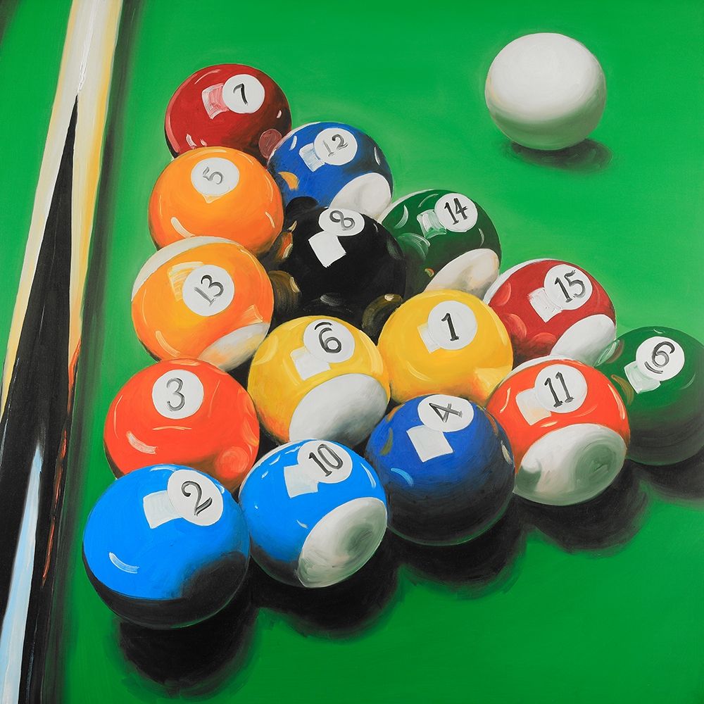 Wall Art Painting id:194096, Name: Pool Table with Ball Formation, Artist: Atelier B Art Studio
