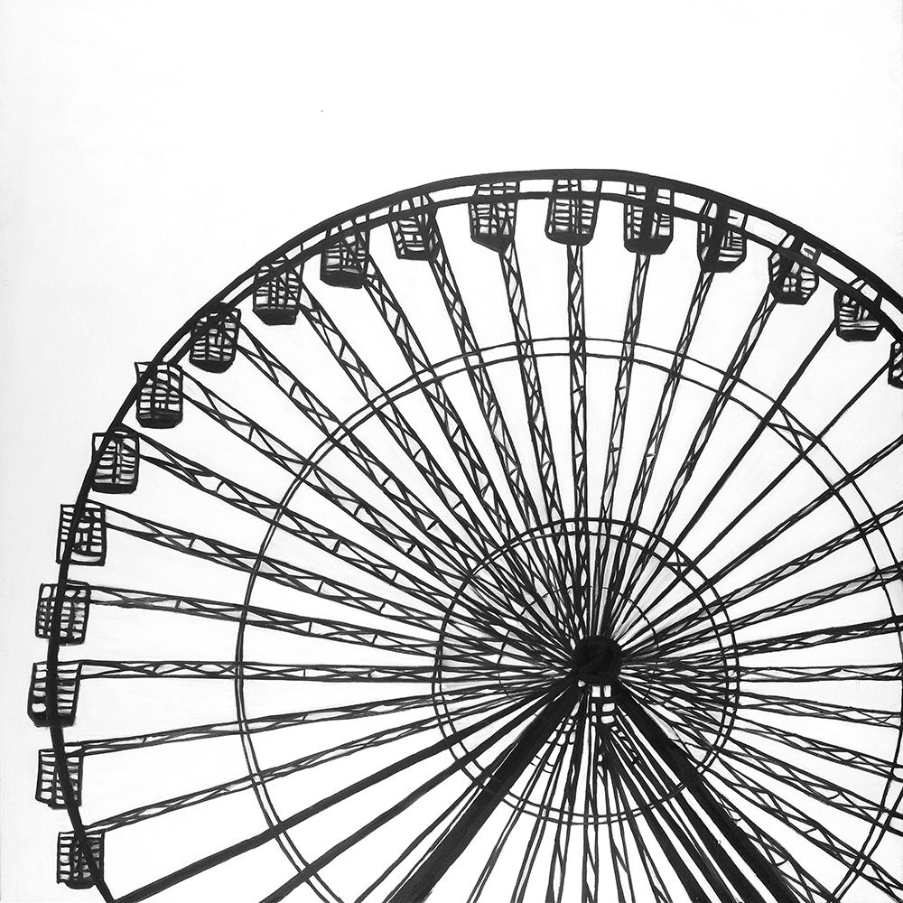 Wall art: Monochrome Ferris Wheel, by Atelier B Art Studio