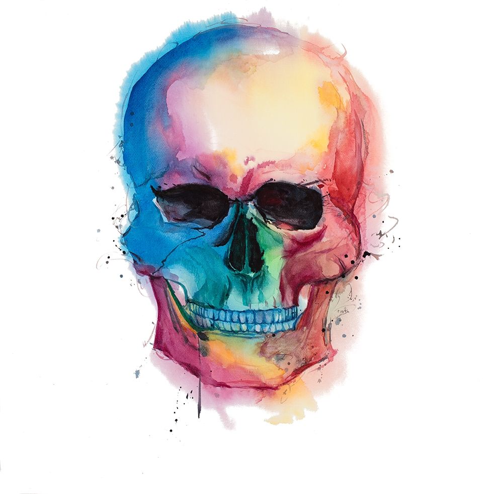 Wall Art Painting id:194106, Name: Watercolor Colorful Skull, Artist: Atelier B Art Studio