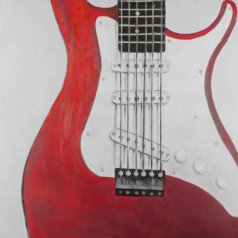 Wall art: Red Electric Guitar, by Atelier B Art Studio