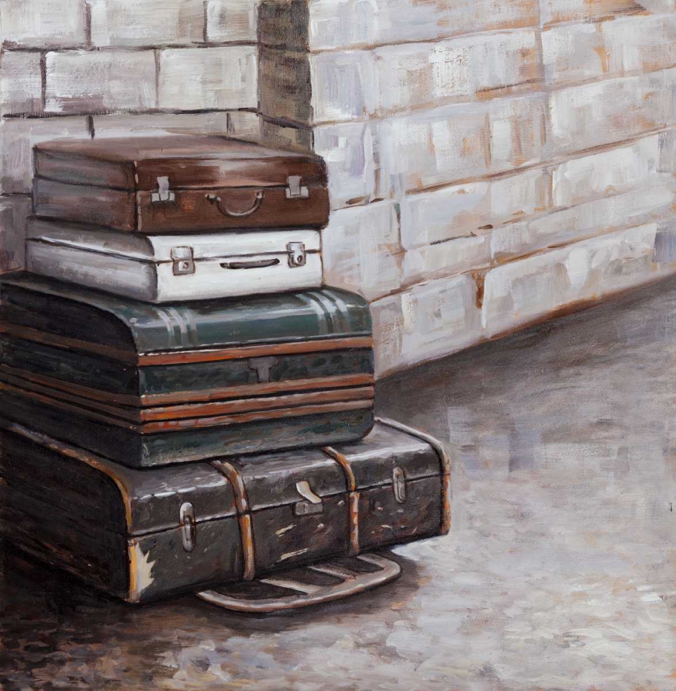 Wall Art Painting id:151013, Name: Four Old Traveling Suitcases, Artist: Atelier B Art Studio