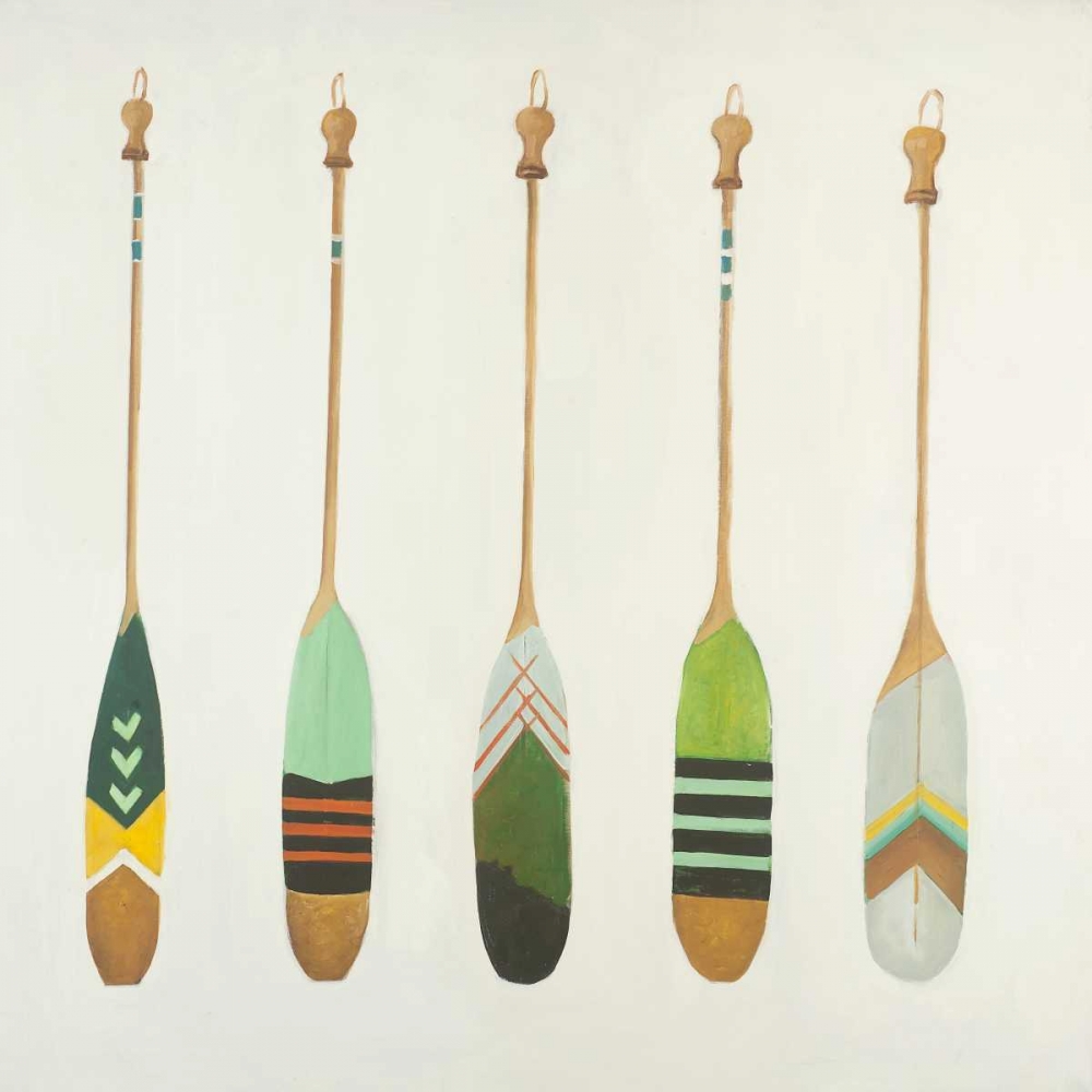 Wall Art Painting id:151018, Name: Colorful Nautical Oars, Artist: Atelier B Art Studio