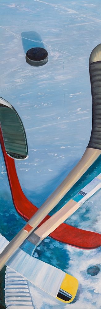 Art Print: HOCKEY STICKS ON ICE
