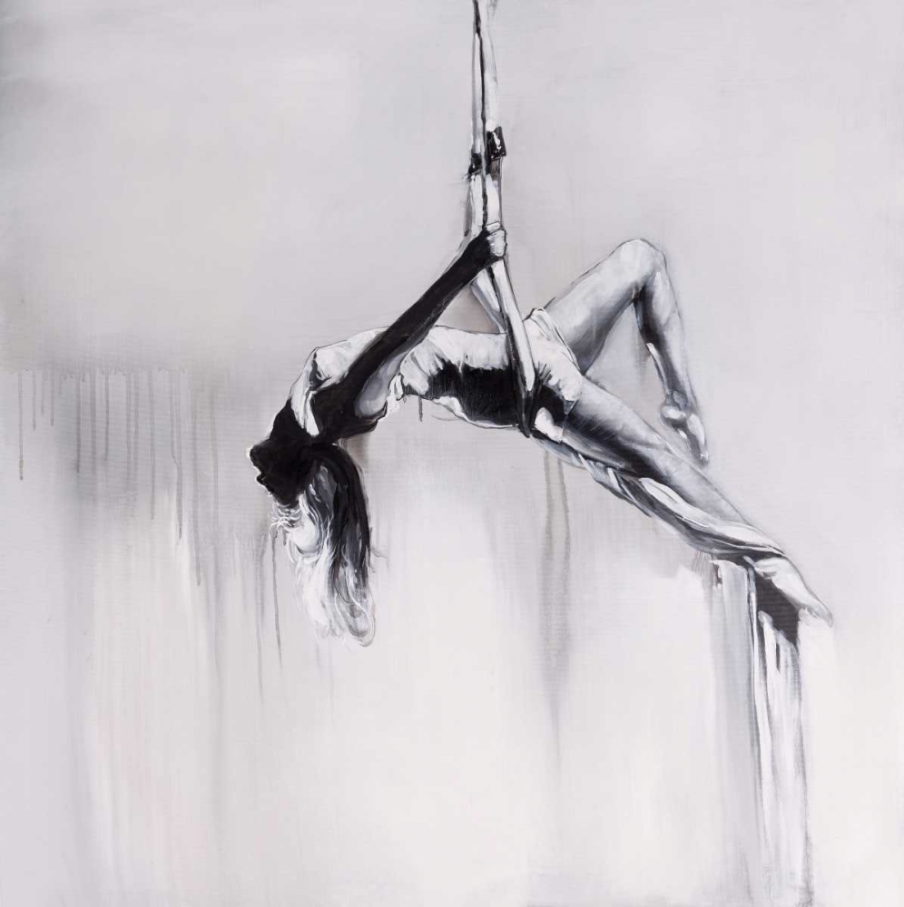 Wall Art Painting id:151032, Name: Woman Dancer on Aerial Contortion, Artist: Atelier B Art Studio