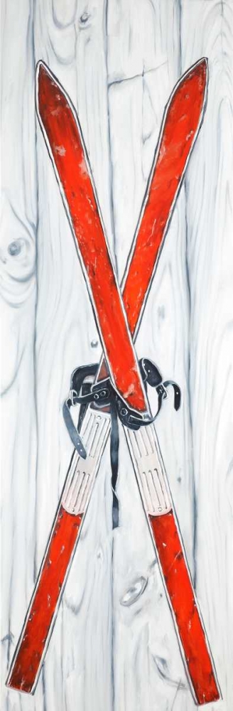 Wall Art Painting id:163085, Name: Vintage Red Ski, Artist: Atelier B Art Studio