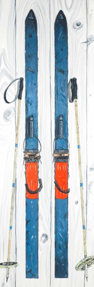 Art Print: Vintage Blue Ski