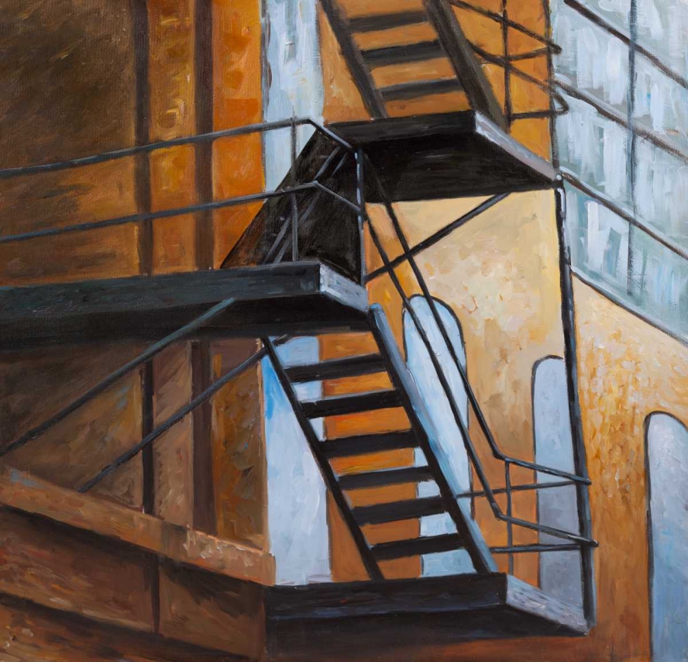 Wall Art Painting id:151034, Name: Apartment Building Escape in NYC, Artist: Atelier B Art Studio