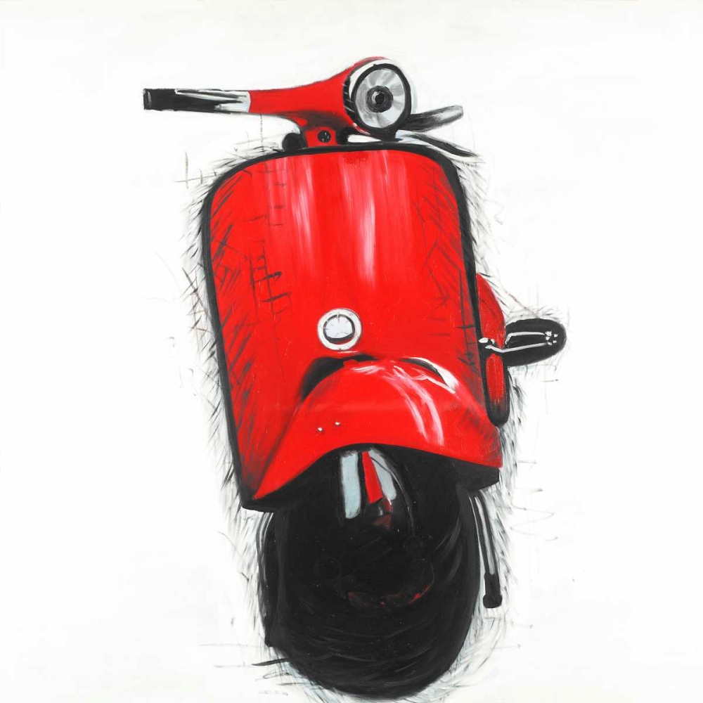 Wall Art Painting id:163091, Name: Red Italian Scooter, Artist: Atelier B Art Studio