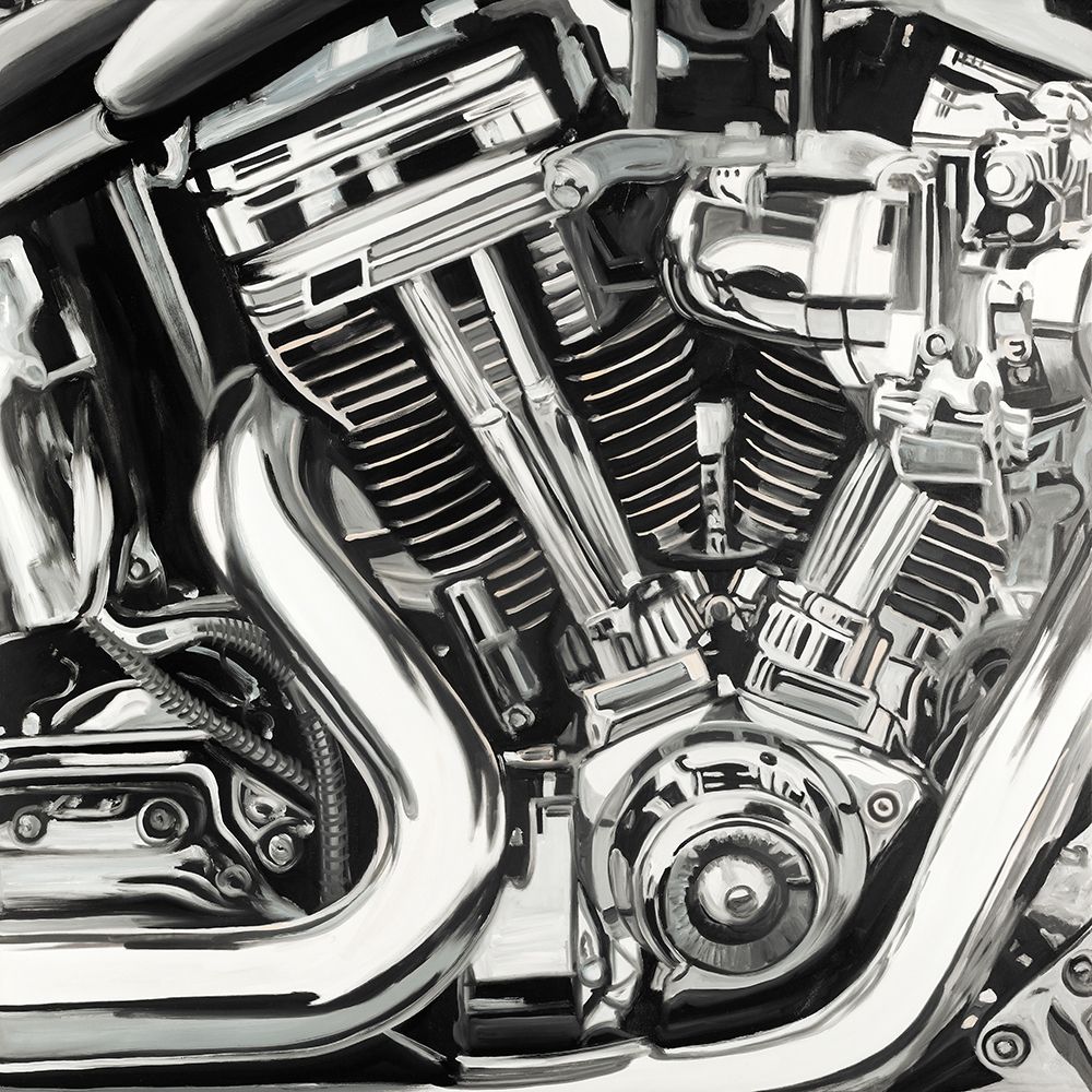 Wall art: Mechanism of a Motorcycle, by Atelier B Art Studio
