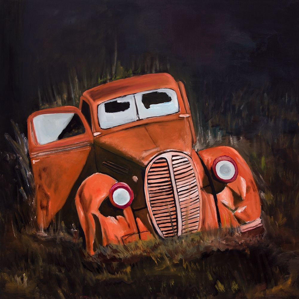 Wall Art Painting id:212274, Name: HUMPY OLD CAR BY NIGHT, Artist: Atelier B Art Studio
