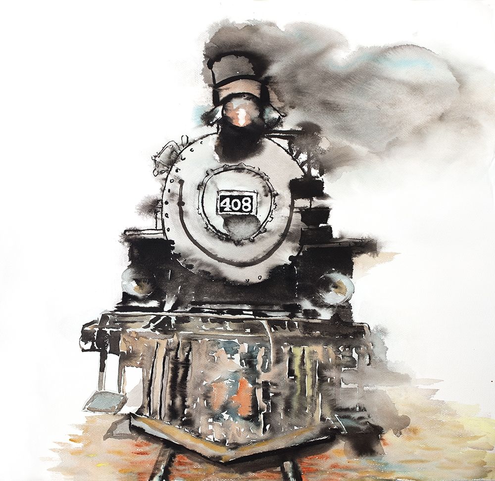 Wall art: VINTAGE TRAIN, by Atelier B Art Studio